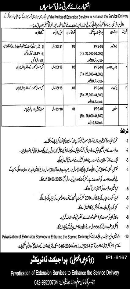 Department of Agriculture Punjab Lahore Latest Job Opportunities 2024