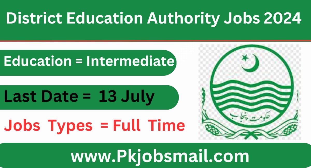 District Education Authority Junior Clerk ( BS-11 )  Job Opportunities 2024